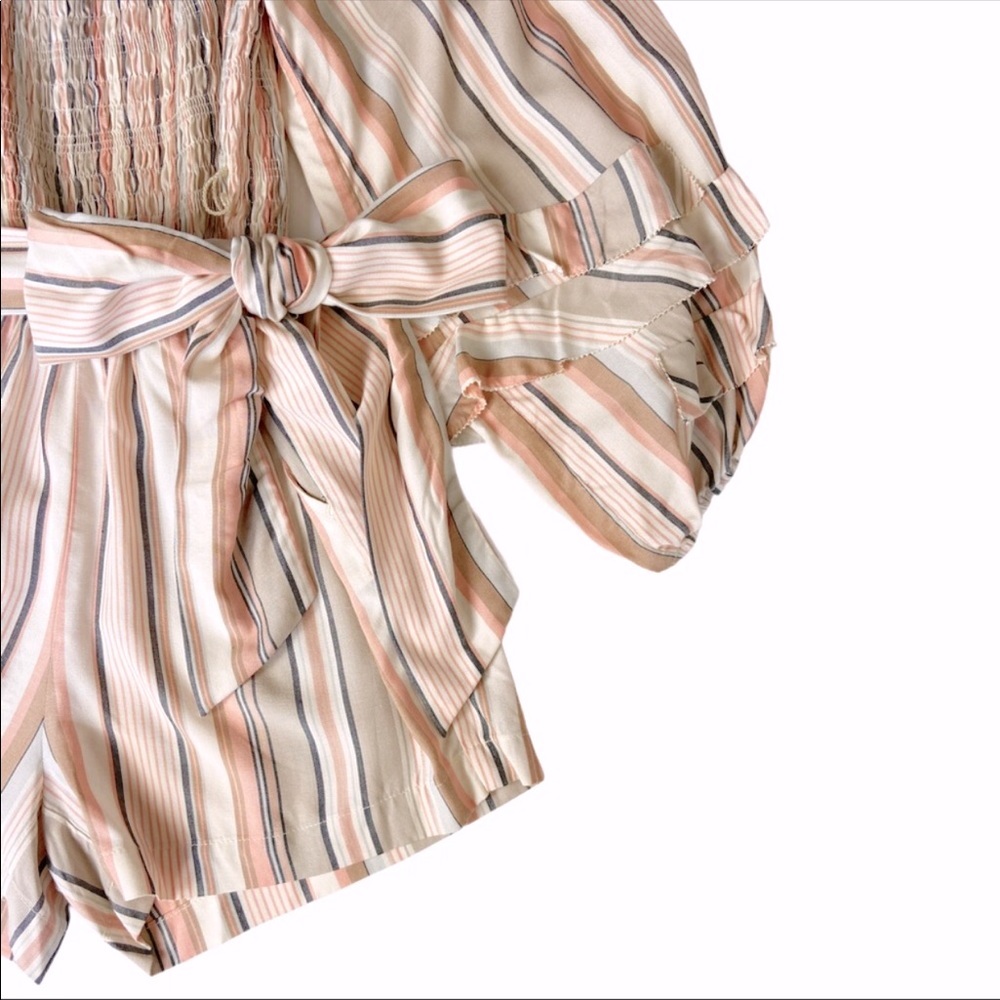 Ella Moss Lory Striped Off-The-Shoulder Romper - Picture 7 of 8